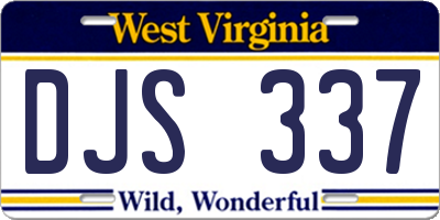 WV license plate DJS337