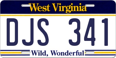 WV license plate DJS341