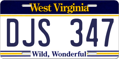 WV license plate DJS347