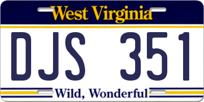 WV license plate DJS351