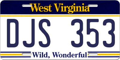 WV license plate DJS353