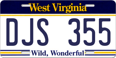 WV license plate DJS355