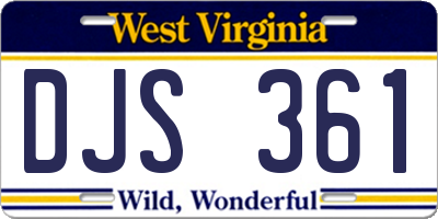 WV license plate DJS361