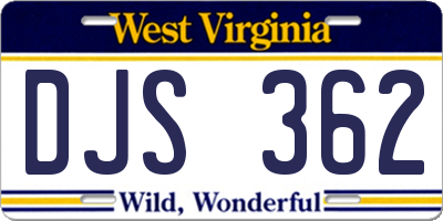 WV license plate DJS362