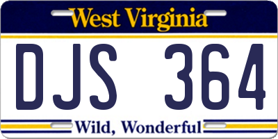 WV license plate DJS364