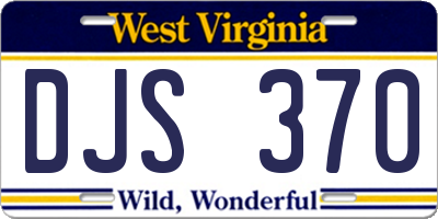 WV license plate DJS370