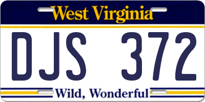 WV license plate DJS372