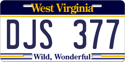 WV license plate DJS377