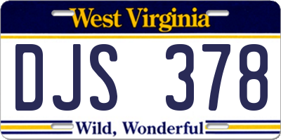 WV license plate DJS378