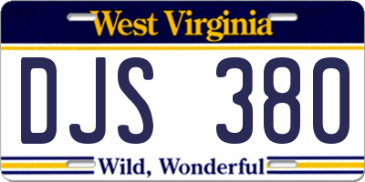 WV license plate DJS380