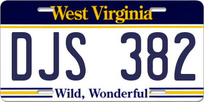 WV license plate DJS382