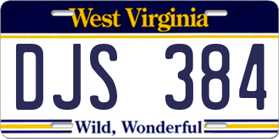 WV license plate DJS384