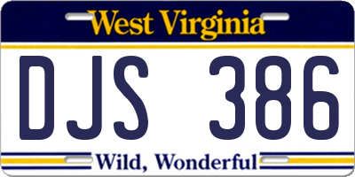 WV license plate DJS386
