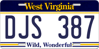 WV license plate DJS387