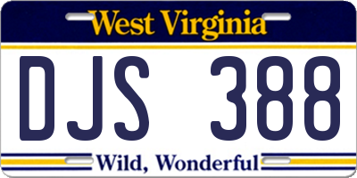 WV license plate DJS388