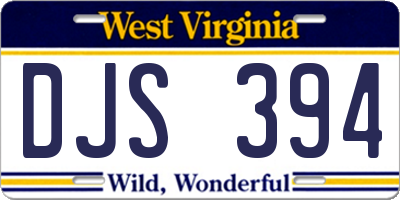 WV license plate DJS394