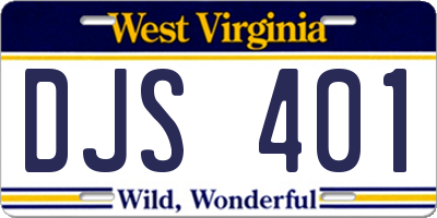 WV license plate DJS401