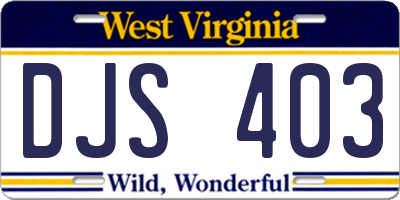 WV license plate DJS403
