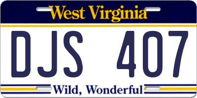 WV license plate DJS407