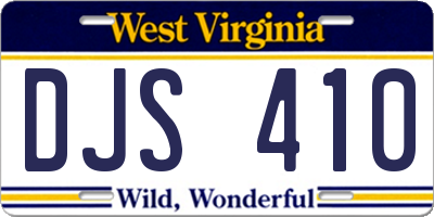 WV license plate DJS410