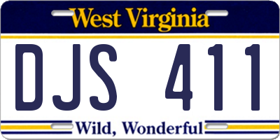 WV license plate DJS411