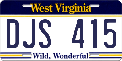 WV license plate DJS415