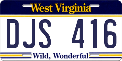 WV license plate DJS416