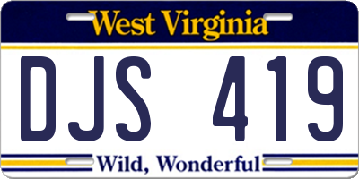 WV license plate DJS419