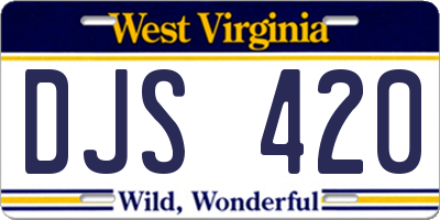 WV license plate DJS420