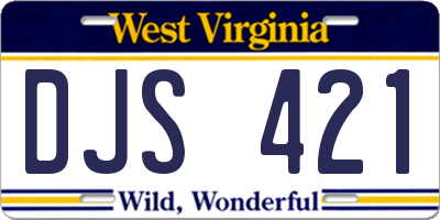 WV license plate DJS421