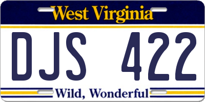 WV license plate DJS422