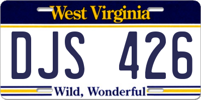 WV license plate DJS426
