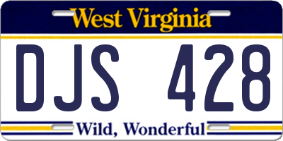 WV license plate DJS428