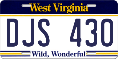 WV license plate DJS430