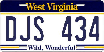 WV license plate DJS434