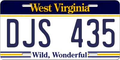 WV license plate DJS435