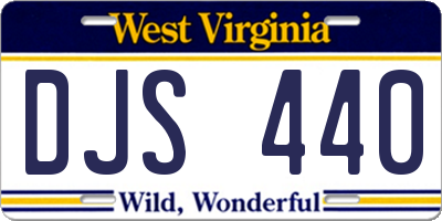 WV license plate DJS440