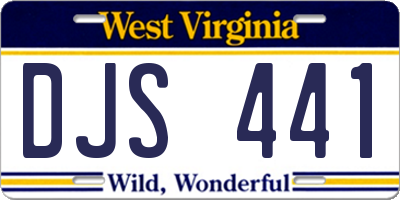 WV license plate DJS441
