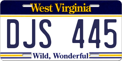 WV license plate DJS445