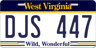 WV license plate DJS447