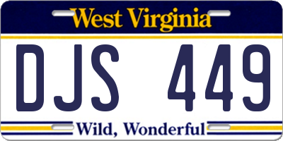 WV license plate DJS449