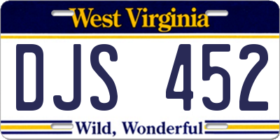 WV license plate DJS452