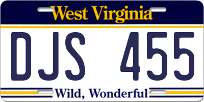 WV license plate DJS455