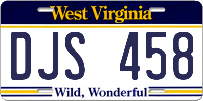 WV license plate DJS458