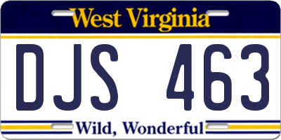 WV license plate DJS463