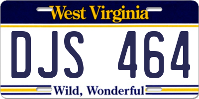 WV license plate DJS464