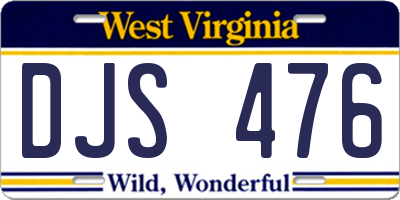 WV license plate DJS476