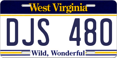 WV license plate DJS480