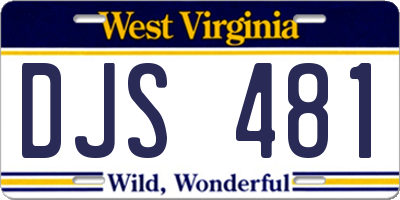 WV license plate DJS481