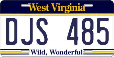 WV license plate DJS485